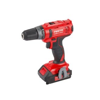   Lev FESTA akkus fúró csavarozó kofferban+2db 2,0 Ah akkumulátor+2,4 A töltő, hordozó és bitek(S5,S6x25mm,PH1,PH2x25mm,PZ1,PZ2x25mm,HSS fúrók 1,5-2,5-3-4-5-6mm), 28005