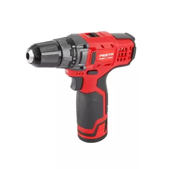   Lev FESTA akkus fúró csavarozó kofferban+2db 12V-1,5Ah akkumulátor+12V-2,4 A töltő, hordozó és bitek(S5,S6x25mm,PH1,PH2x25mm,PZ1,PZ2x25mm,HSS fúrók 1,5-2,5-3-4-5-6mm), 28007