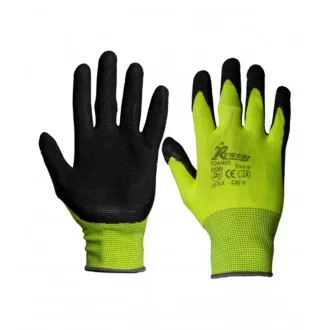   MV RW-Foamer nylon latex mártott kesztyű, sárga-fekete 7, RW-Foamer latex 7