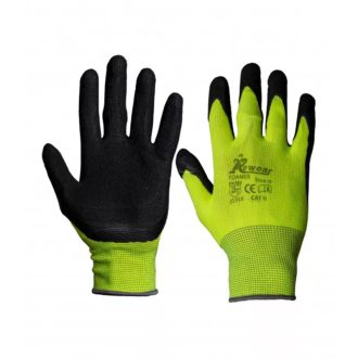   MV RW-Foamer nylon latex mártott kesztyű, sárga-fekete 11, RW-Foamer latex 11