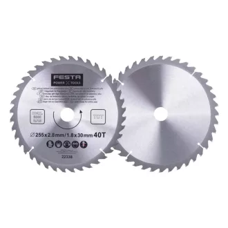   Lev Festa TCT körfűrész tárcsa, körfűrészlap 225x2,8mm/1,8mmx30mm Z40, fához, 22338