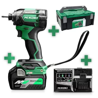   Hikoki akkus 18V, 1/4" ütvecsavarozó, 210Nm + 1db BSL36A18X 2,5Ah akku, UC18YSL3 töltő, Hitboxban, WH18DCWRZ