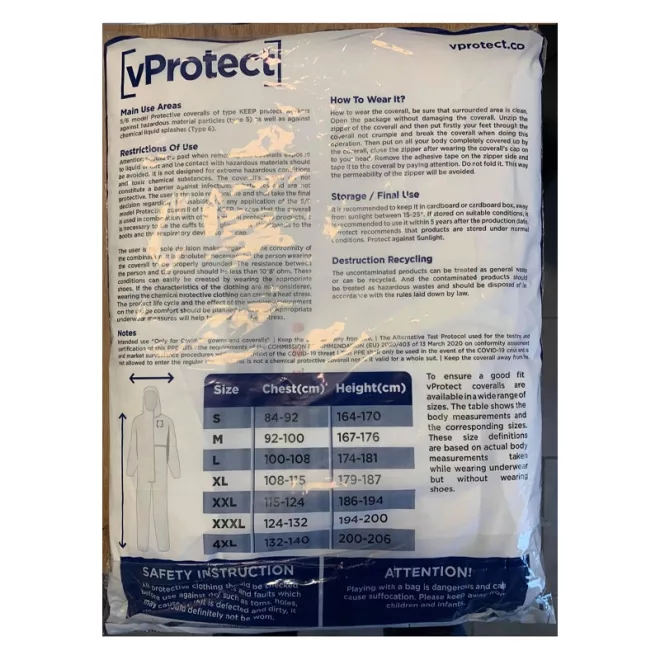 VProtect 5/6 Egyszerhasználatos védőoveráll, L, RW-OPPE-01-L